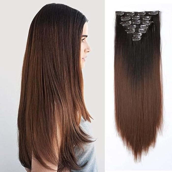 ECIF Body Wave Hair Extensions, Long Black to Brown Highlighted Hair Extensions Low Heat Blowouts Natural Looking - Image 5